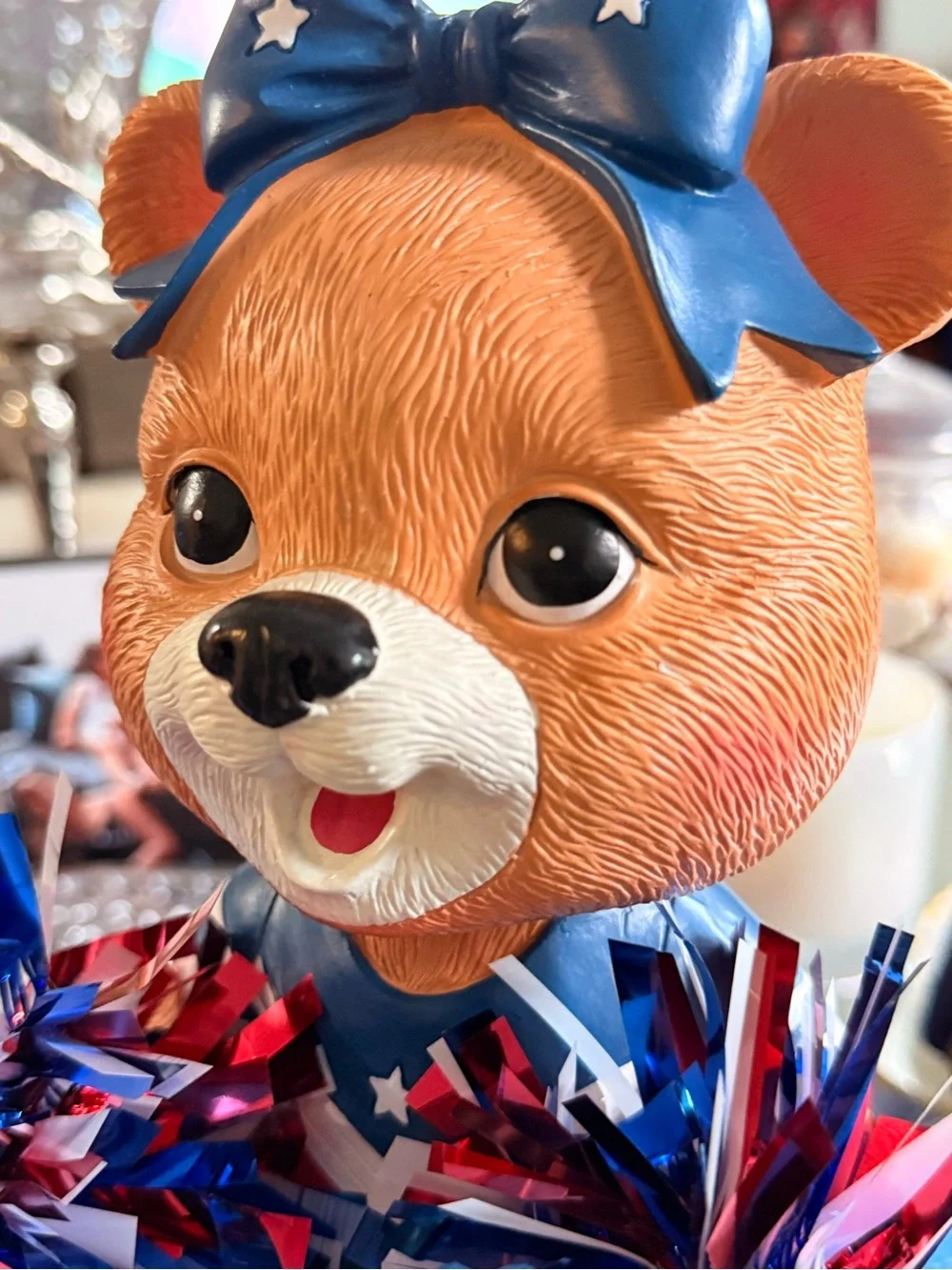 Patriotic Cheerleader Bear Figurines – Set of 2 – 12” Tall NWOT